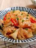 Onion and King Oyster Mushroom Braised Tofu