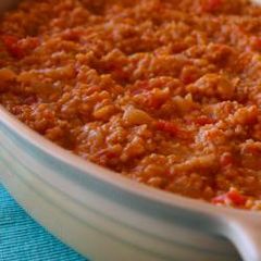 A picture of Bulgur cooked with tomato - burghul bi banadoura.