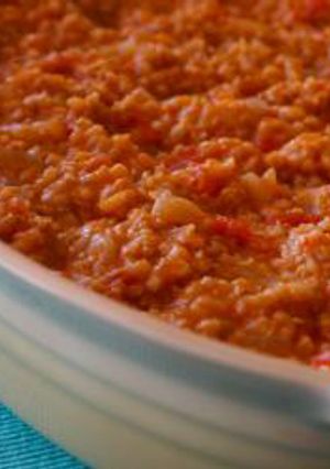 A picture of Bulgur cooked with tomato - burghul bi banadoura.