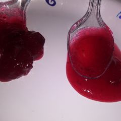 A picture of Homemade jellied and whole crannberry sauce.