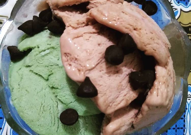 Milo and Greentea Ice Cream