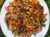 Oseng Kulit Melinjo Ikan Cue