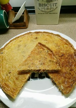 Una foto de Quiche de calabacín y bacon