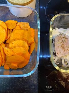 Foto de Pescada no forno com batata doce