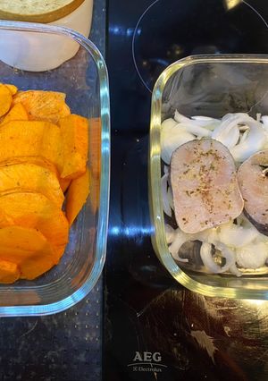 Foto de Pescada no forno com batata doce
