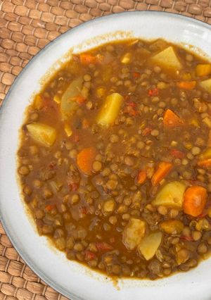 Una foto de Lentejas estofadas con verduras