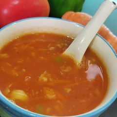A picture of Pure tomatoes and vegie soup very healthy.