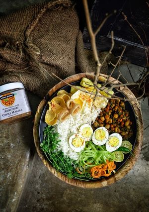 A picture of No oil chole masala with spinach..palak chole.