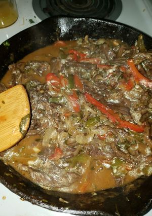 A picture of Steak fajitas my way.