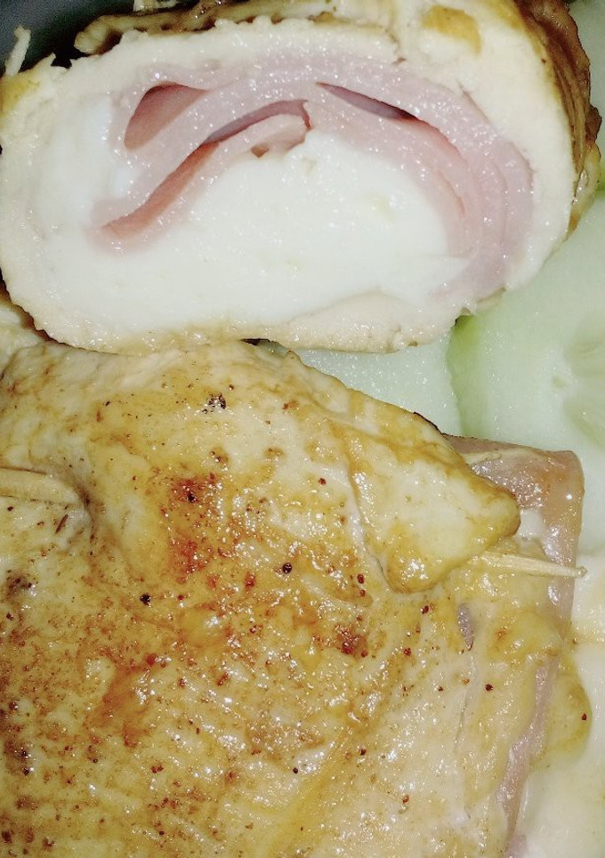 Una foto de Pechugas rellenas de queso y jamón