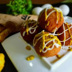 A picture of Prawn Balls With Mango Mustard Relish.