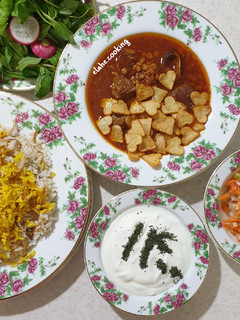 عکسی از دستور رشته پلو با خورشت قیمه