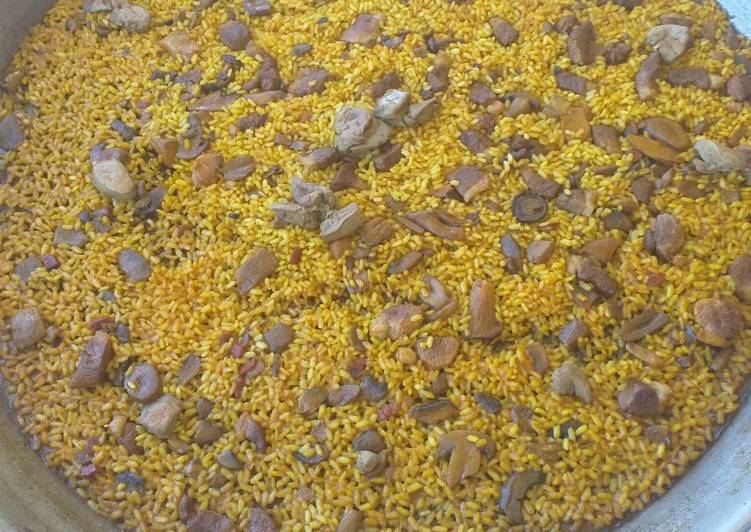 Paella de pato y foie