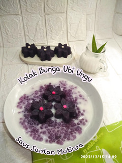 Foto resep *Kolak Bunga Ubi Ungu Saus Santan Mutiara*