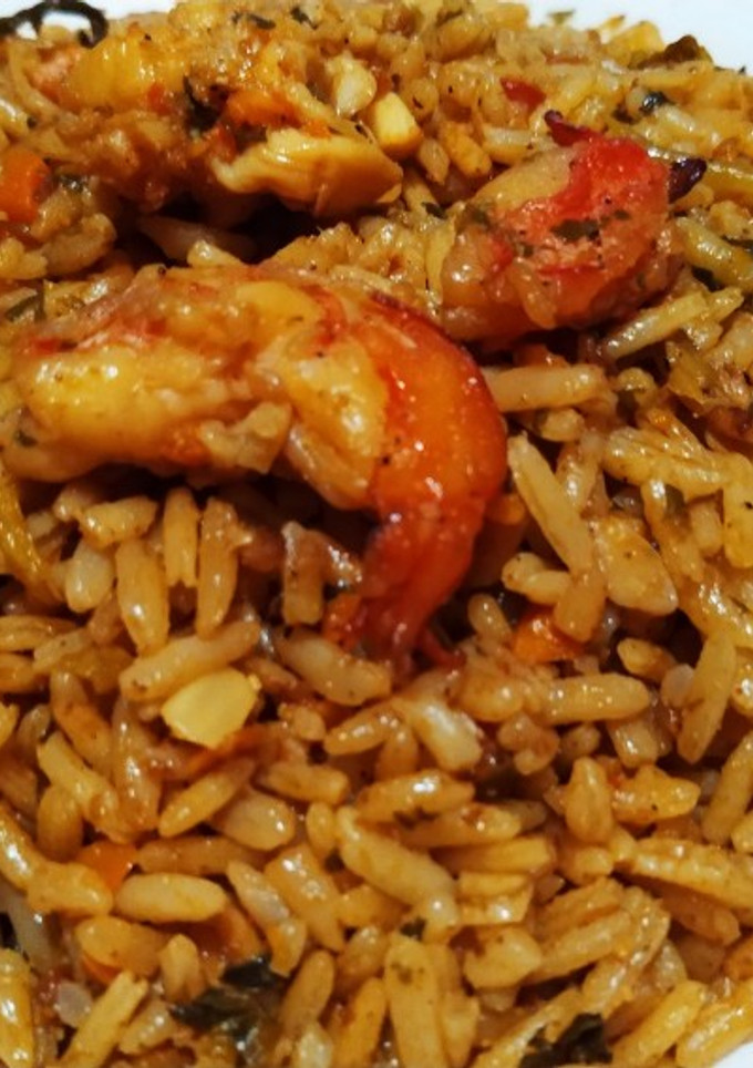 Una foto de Arroz de langostinos "a mi manera"