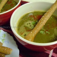 Palak Dal Shorba (Spinach-lentil Soup) A picture of Palak Dal Shorba (Spinach-lentil Soup).