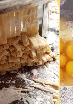 Una foto de Fideos cinta al huevo. ¡Caseros!