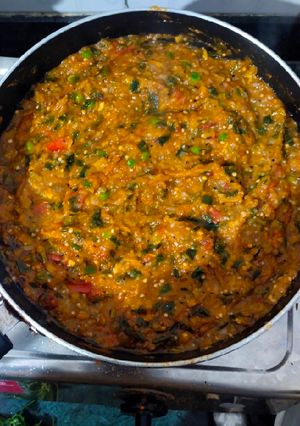 A picture of Baingan bharta.