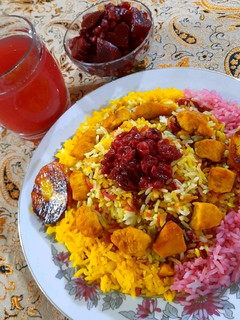 عکسی از دستور 🍀آلبالو پلو با مرغ🍀