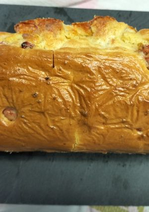 Une photo de Cake salé : jambon, tomates cerises, mozzarella