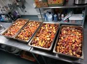 A picture of roasted potatoes carrots