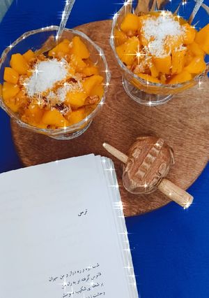 عکسی از دستور دسر سیب دارچین کاراملی 😋😍
