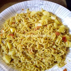 Noodles with Irish potatoes A picture of Noodles with Irish potatoes.