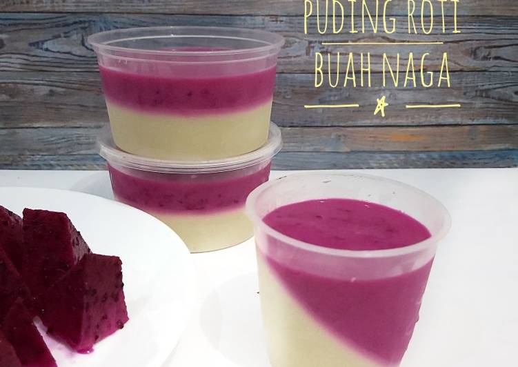 Bahan Puding Roti Buah Naga | Langkah Membuat Puding Roti Buah Naga Yang Enak Dan Lezat