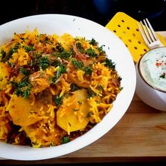 A picture of Bataka Kaatri Handi Pulav.