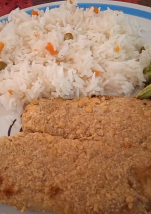 Una foto de Filete de pescado empanizado en horno freidora aire