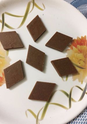 A picture of Palm Jaggery Kaju katli.