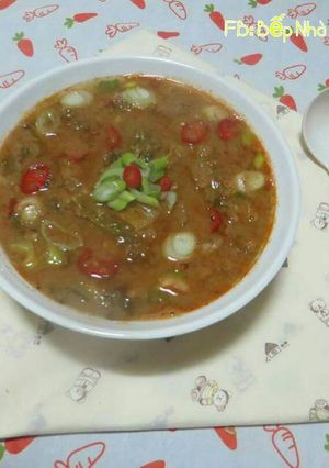Hình của món Súp cá Kìm 꽁치추어탕.