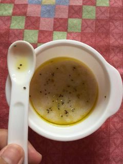 Foto resep Mpasi 6m Pure pisang+evoo+Chiaseed