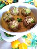 Canederli integrali, fave, salame e zucca
