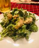 Ensalada de verdes con pollo y salsa!! Apto Keto!
