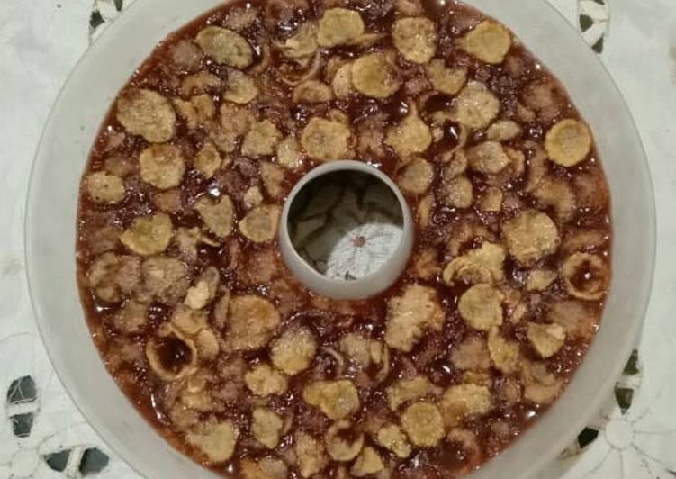 Puding Coklat Milo Cornflakes