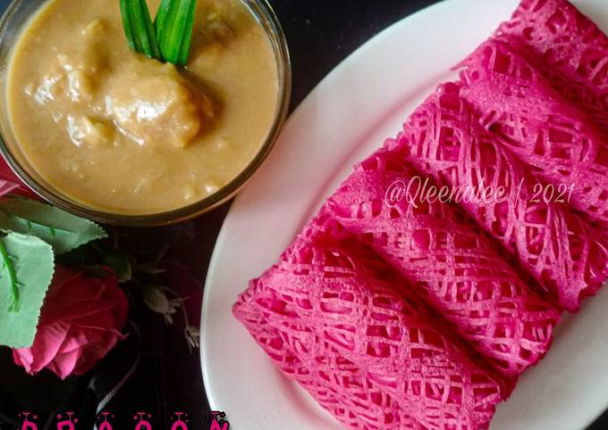 Roti Jala Dragon Fruit Cicah Kuah Durian