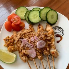 A picture of Indonesian Chicken Satay (Using Skippy peanut butter).