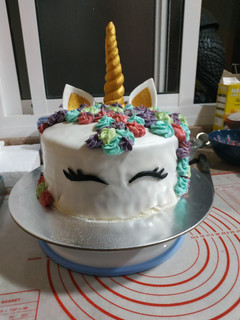 Una foto de Tarta de unicornio