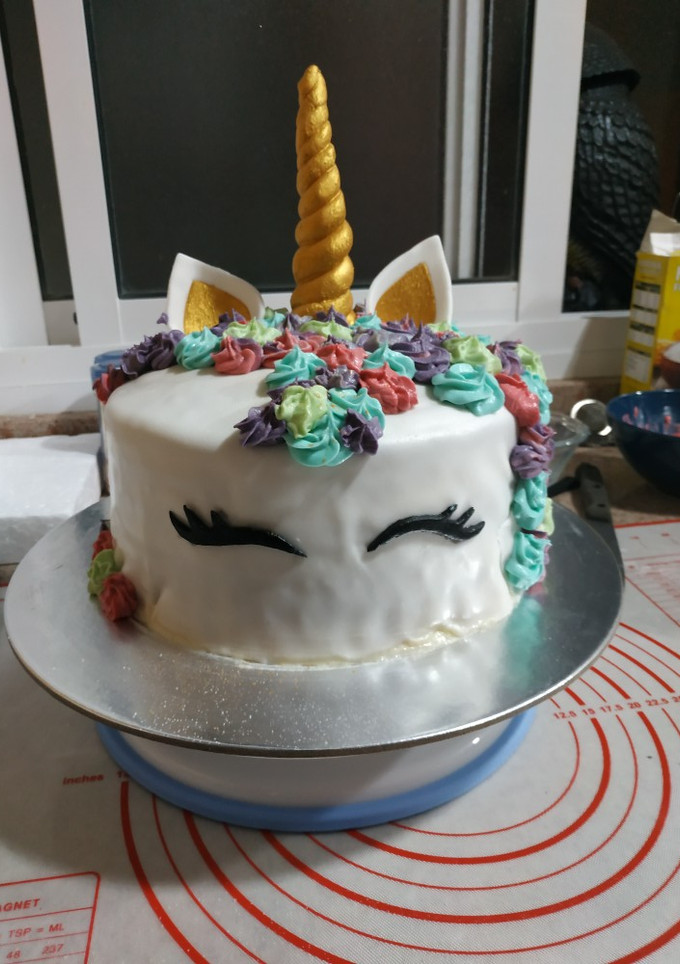 Una foto de Tarta de unicornio