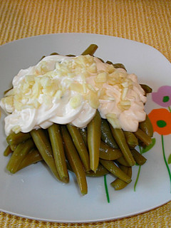 Una foto de Judías verdes finas con mayonesa al ajo
