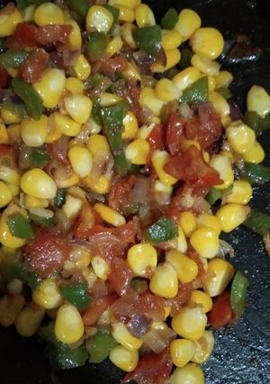 A picture of Corn vegetable chaat.