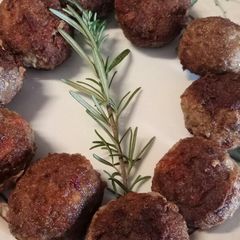 Polpette fritte allo speck fried meatballs with speck A picture of Polpette fritte allo speck fried meatballs with speck.