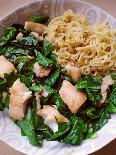 A picture of Vickys Stir-Fried Fish with Spring Greens, GF DF EF SF NF.