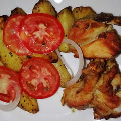 A picture of Oven fried chicken.