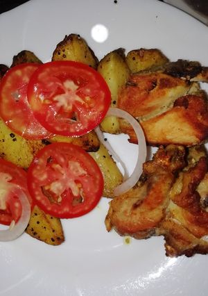 A picture of Oven fried chicken.