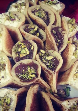 صورة لوصفة قطايف بالنوتيلا والقشطه