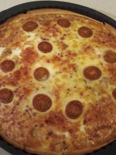 Una foto de Pastel de hojaldre de jamon y queso