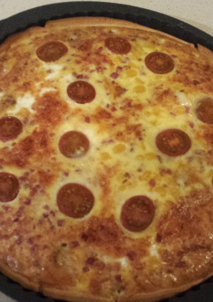 Una foto de Pastel de hojaldre de jamon y queso