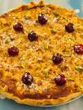 Tarte streusel aux cerises et pistaches